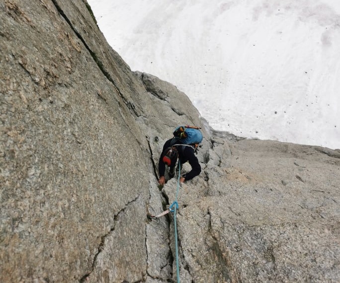 Aiguille du Moine, voie Contamine-Labrunie